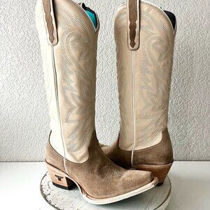 Lane SMOKESHOW Cowboy Boots Brown Suede Western Cowgirl Mid Calf Tall Womens 7.5